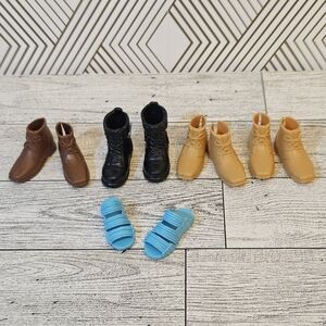 Lot of 5 Pairs Ken & Other 12" Boy Dolls Shoes Barbie & Ken - Ken Sandals Boots